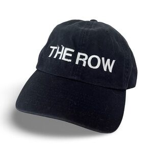 Black Canvas Dad Hat Cap Embroidered “THE ROW” text Baseball Vintage Style Fall
